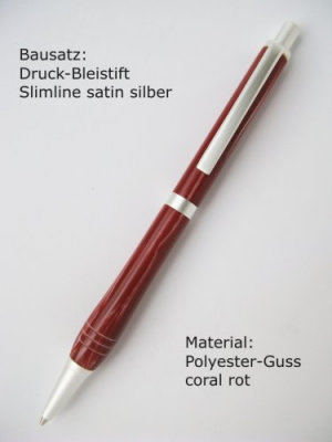 Druck-Bleistift Slimline, satin silber
